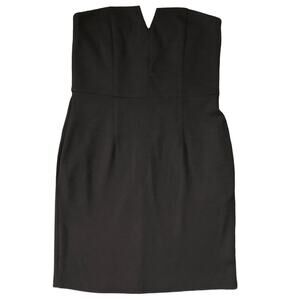 Glam Cocktail Party Dress Strapless Mini Dress Eveningwear Boxy Stretch Black S